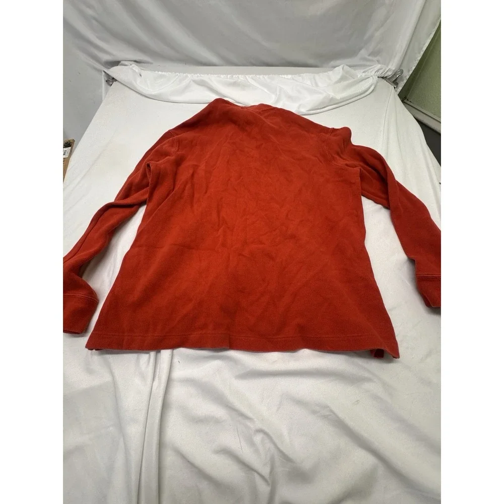 Polo Ralph Lauren Sweater 1/4 Zip Pullover Mockneck Orange Men Sz M Pony Ribbed